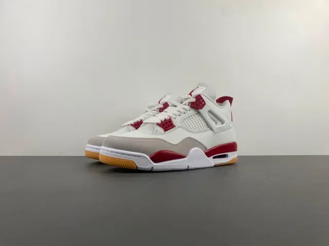 Air Jordan 4 White Red Gum Zapatillas de Baloncesto 10