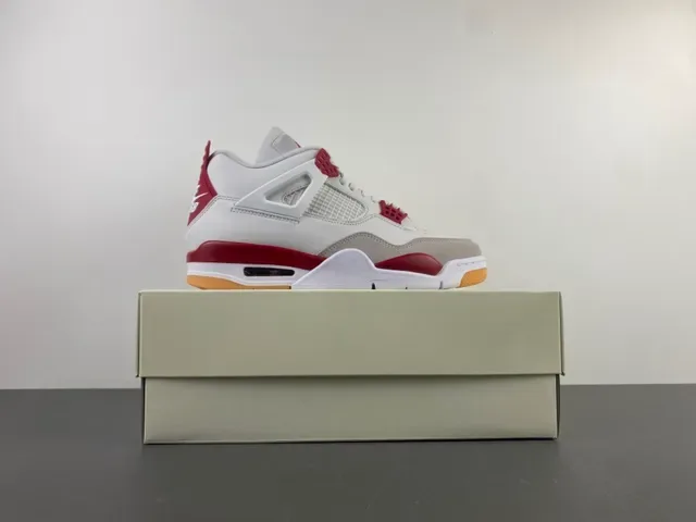 Air Jordan 4 White Red Gum Zapatillas de Baloncesto 15
