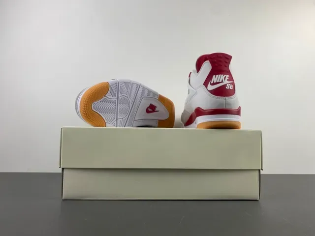 Air Jordan 4 White Red Gum Zapatillas de Baloncesto 16