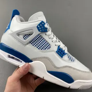 Zapatillas de baloncesto Air Jordan 4 blanco y azul royal