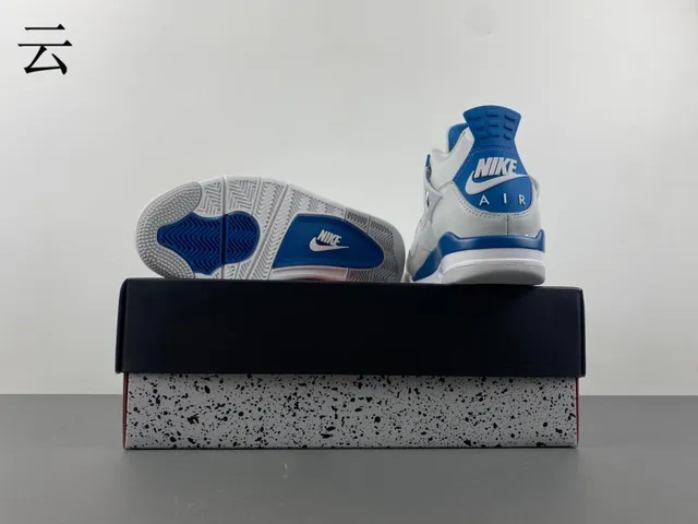 Chaussures de basketball Air Jordan 4 blanc et bleu royal 16