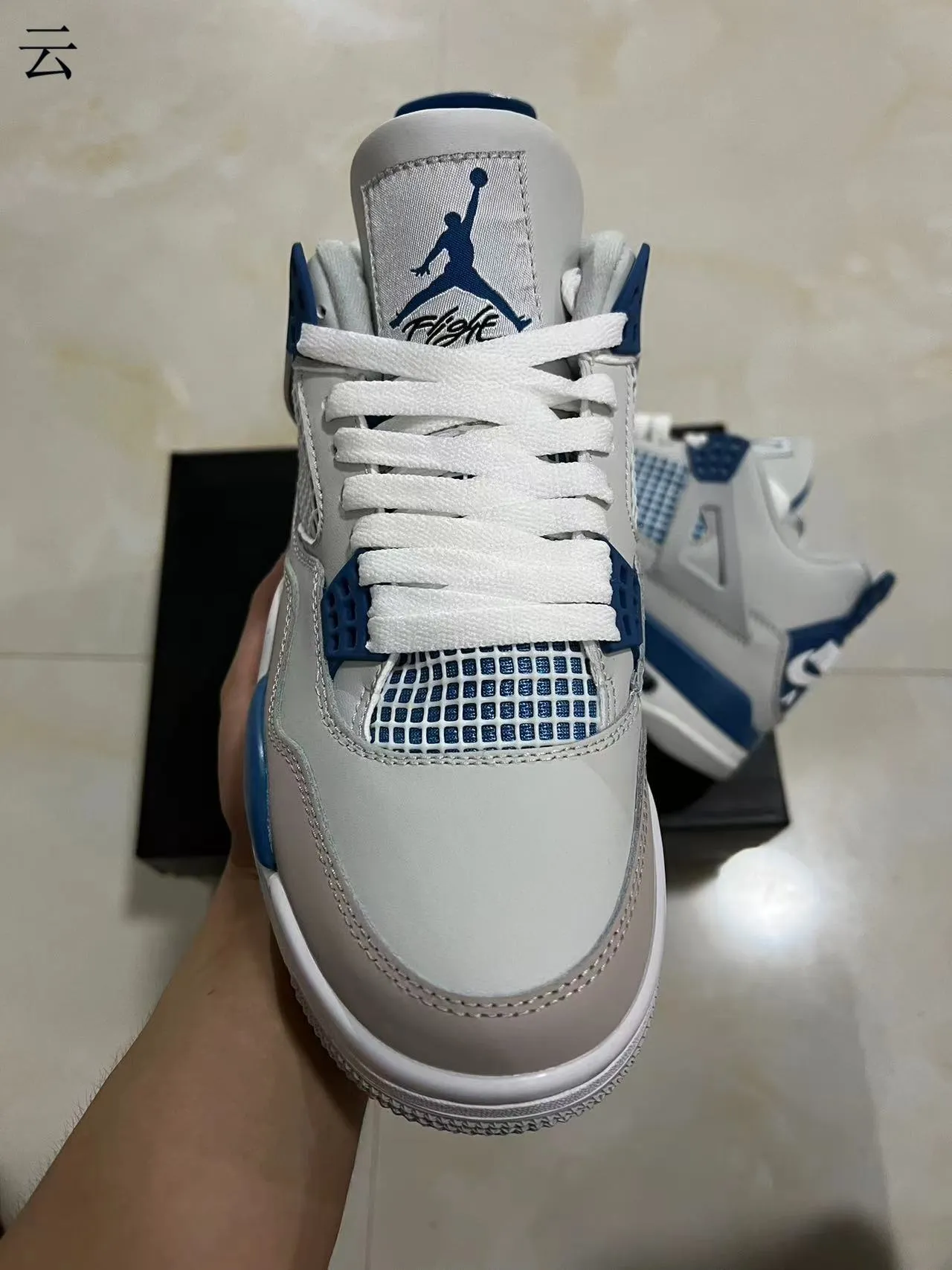 Air Jordan 4 सफ़ेद रॉयल ब्लू बास्केटबॉल जूते 3