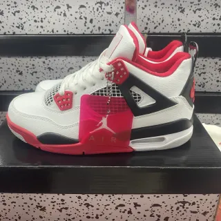 Zapatillas de baloncesto Air Jordan 4 Blanco Rojo Universitario Negro