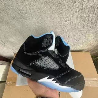 Zapatillas de baloncesto Air Jordan 5 negro azul claro blanco