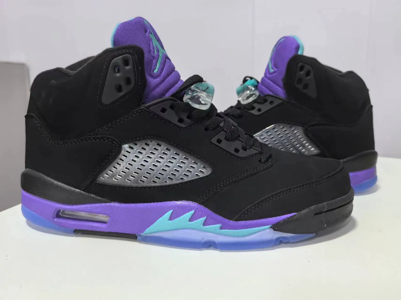 Air Jordan 5 Noir Violet Teal Chaussures de basket-ball 5