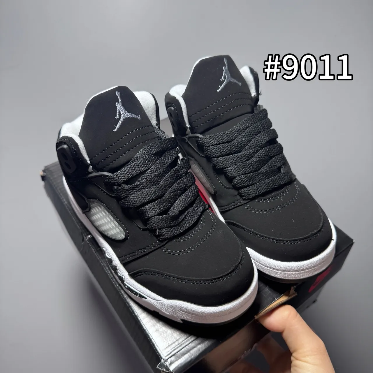 Air Jordan 5 काला सफेद लाल बच्चों के बास्केटबॉल जूते 3
