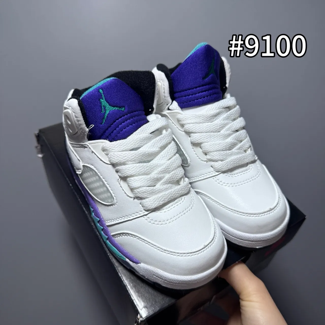 Air Jordan 5 काला सफेद लाल बच्चों के बास्केटबॉल जूते 5