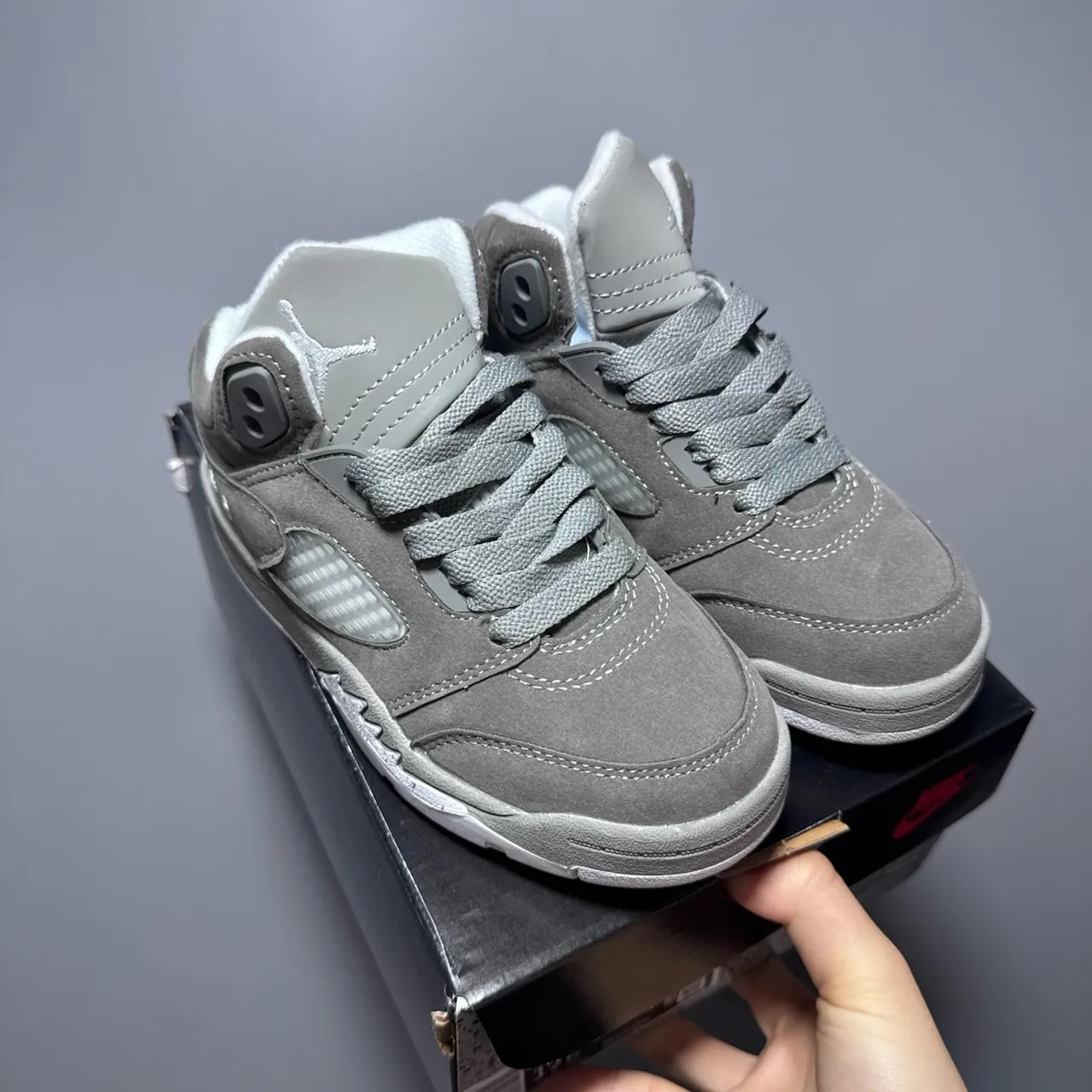 Air Jordan 5 काला सफेद लाल बच्चों के बास्केटबॉल जूते 13
