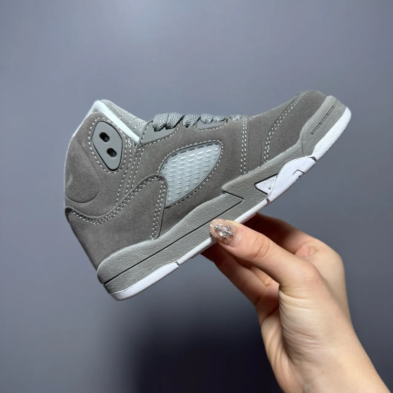 Air Jordan 5 काला सफेद लाल बच्चों के बास्केटबॉल जूते 17