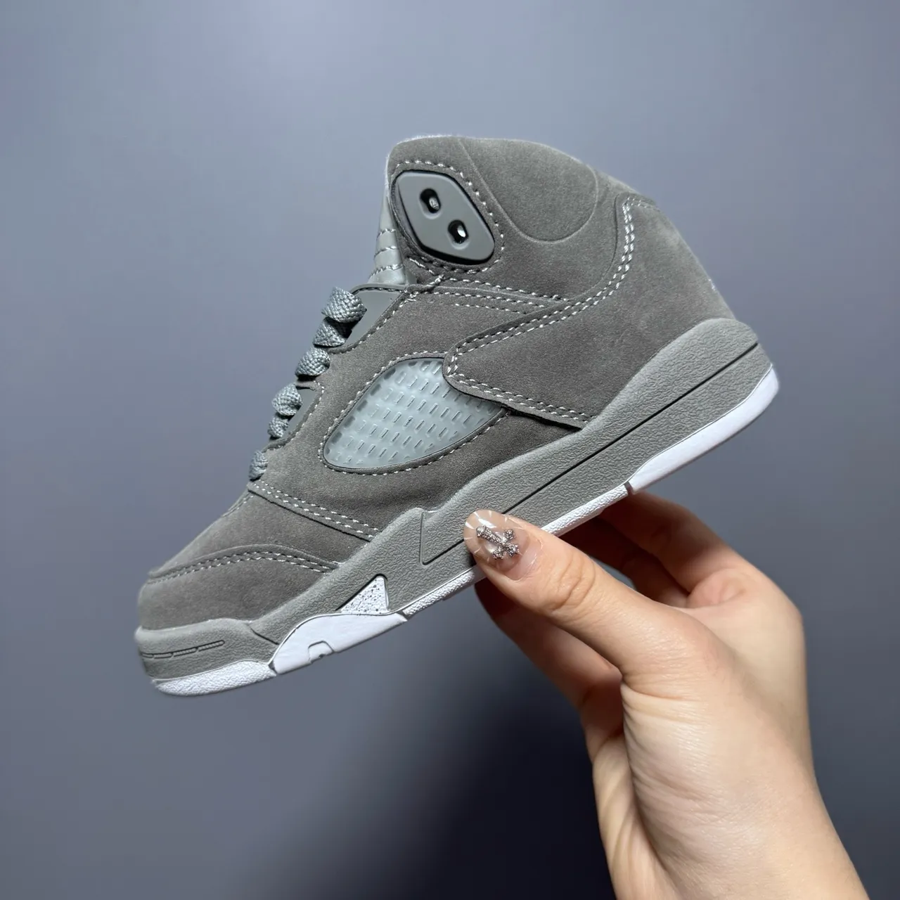 Air Jordan 5 काला सफेद लाल बच्चों के बास्केटबॉल जूते 18