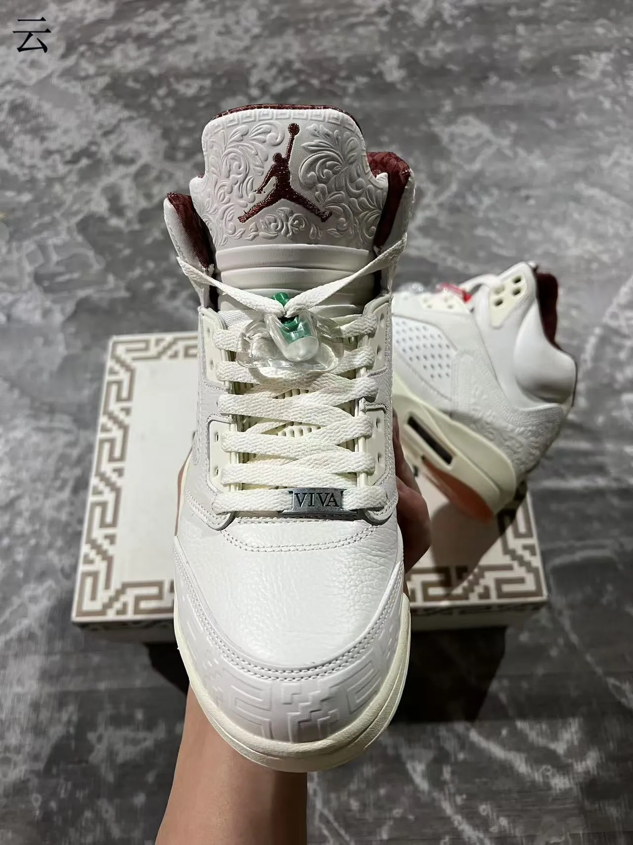 Air Jordan 5 Off-White Green Lightning Bolt tênis de basquete 3
