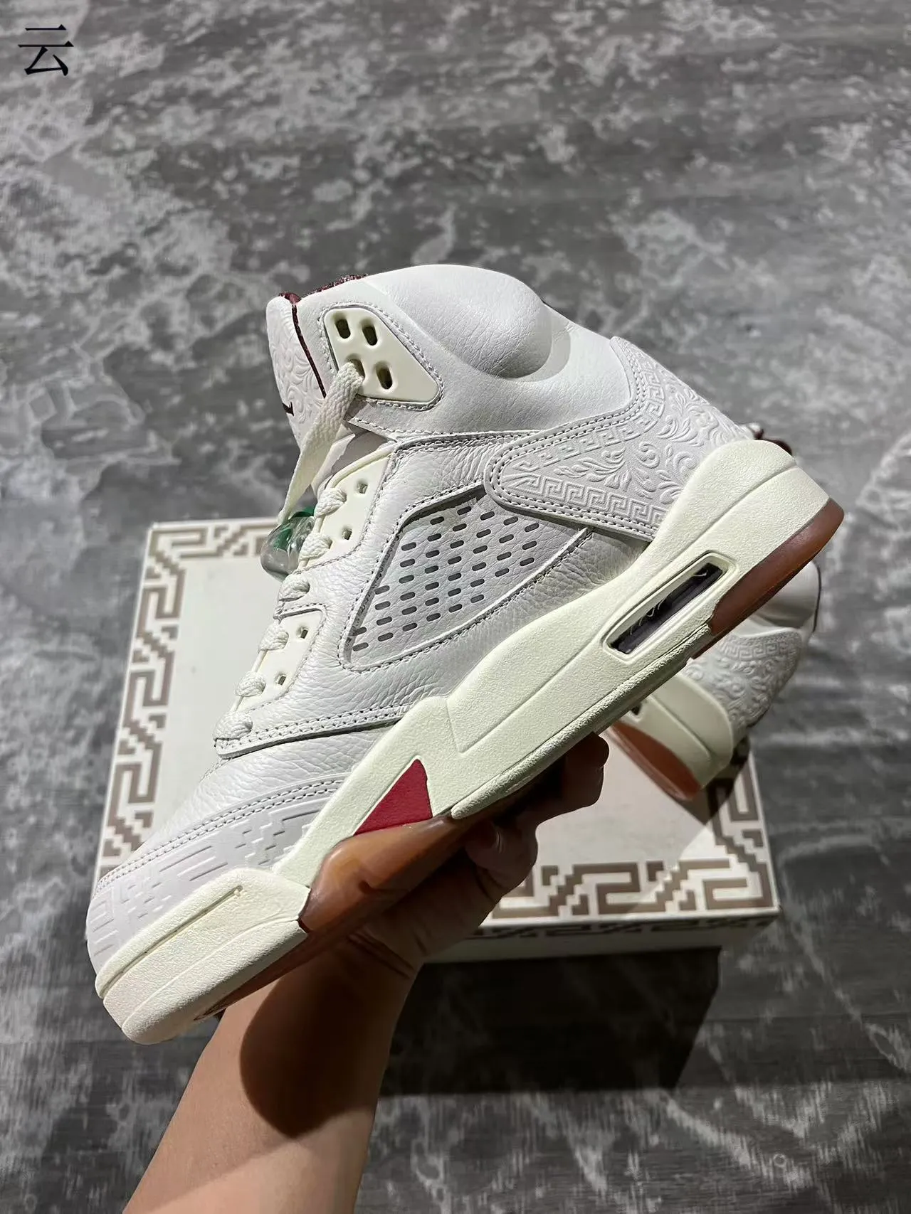 Air Jordan 5 Off-White Green Lightning Bolt tênis de basquete 5