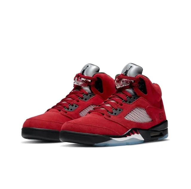 Air Jordan 5 Chaussures de Basketball Rouge Noir Bleu 4