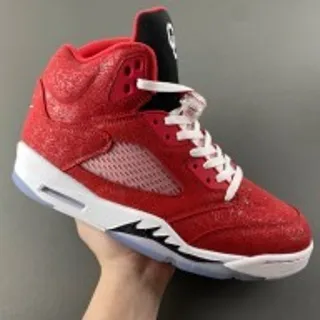 Air Jordan 5 লাল সাদা কালো বাস্কেটবল জুতা