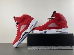Zapatillas de baloncesto Air Jordan 5 rojo blanco negro 14