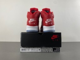 Zapatillas de baloncesto Air Jordan 5 rojo blanco negro 17