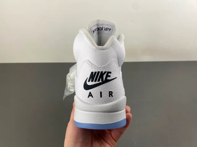 Air Jordan 5 White Light Blue Basketball Shoes 4