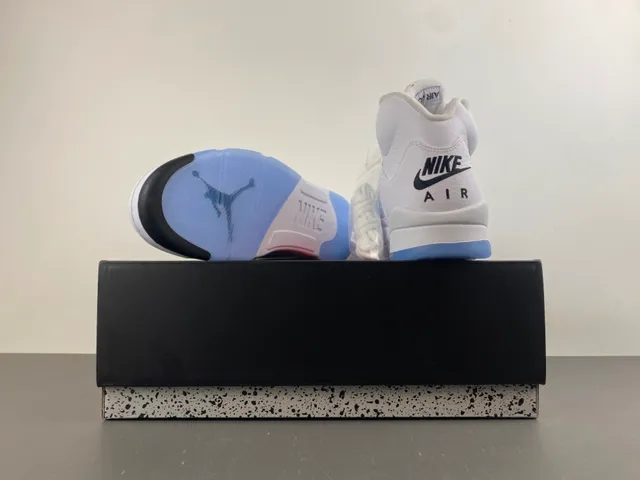 Air Jordan 5 White Light Blue Basketball Shoes 17