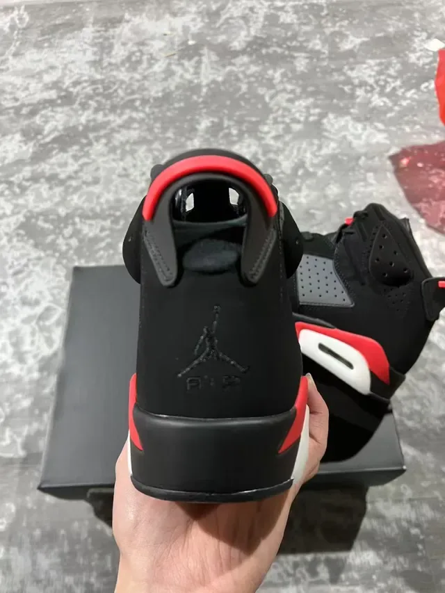 Air Jordan 6 أحذية كرة السلة أسود أحمر رمادي 8