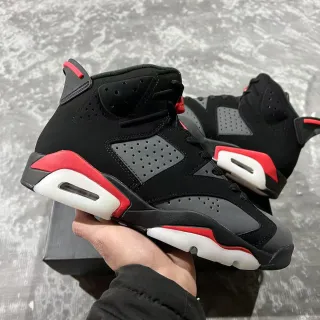 Air Jordan 6 काले लाल सफेद बास्केटबॉल जूते