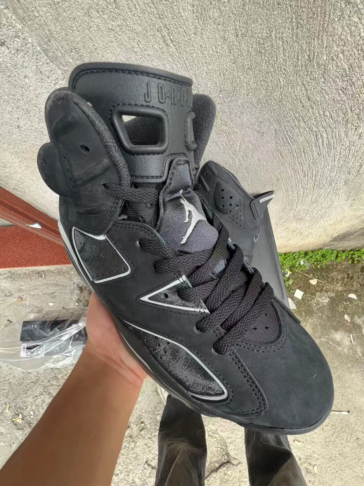 Zapatillas de baloncesto Air Jordan 6 negro y plateado 2