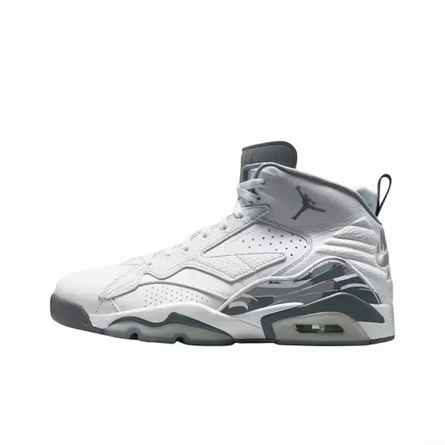 Tênis de basquete refletivo Air Jordan 6 branco e cinza 2