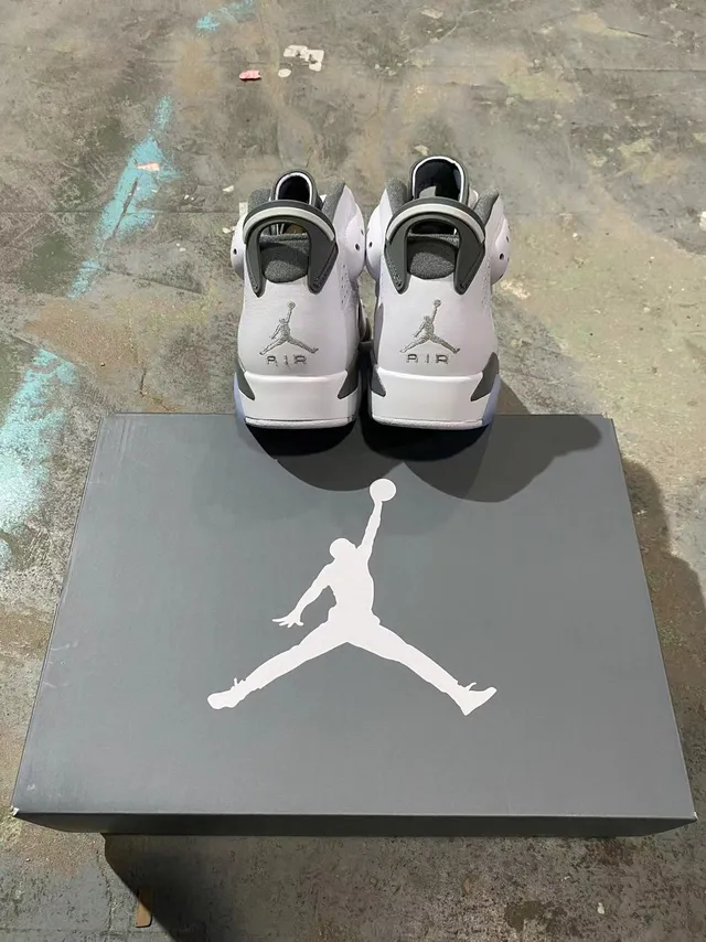 Air Jordan 6 সাদা কুল গ্রে হালকা নীল বাস্কেটবল জুতো 8
