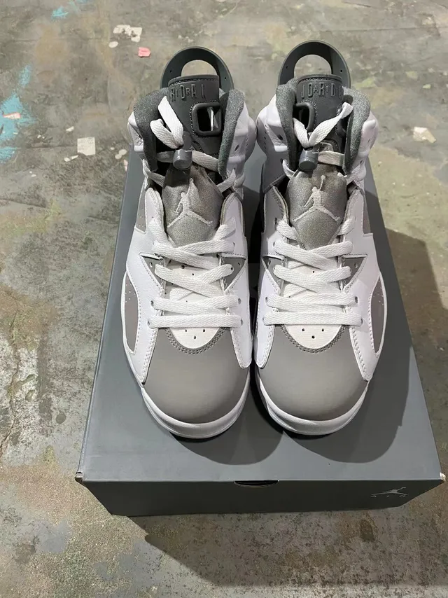 Air Jordan 6 সাদা কুল গ্রে হালকা নীল বাস্কেটবল জুতো 9