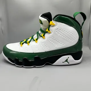 Tênis de basquete Air Jordan 9 Oregon Ducks branco verde amarelo