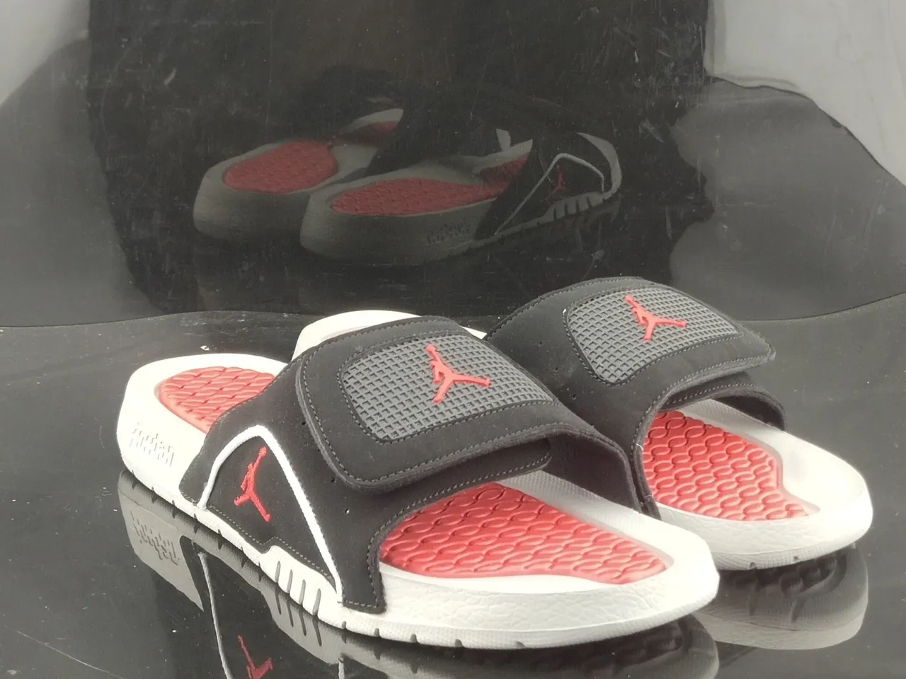 Air Jordan Hydro 6 Black White Red Slide Slippers 6