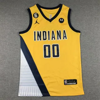 Camisa de basquete Air Jordan Indiana Pacers City Edition amarela e azul-marinho