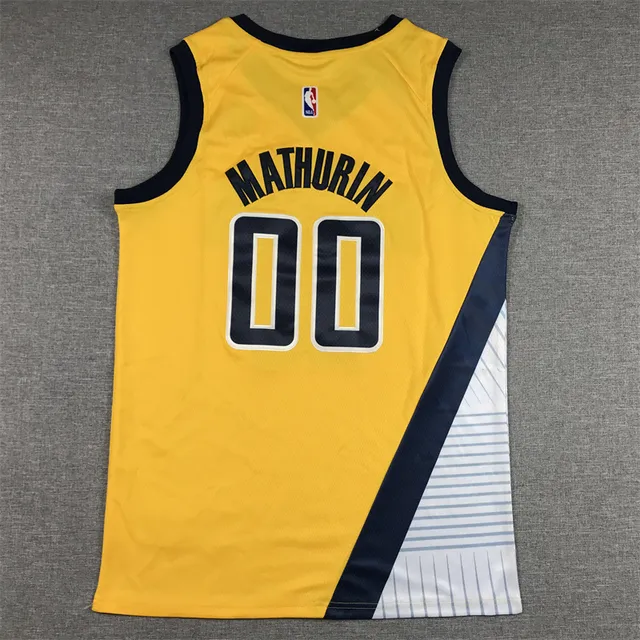 Air Jordan Indiana Pacers City Edition হলুদ নেভি বাস্কেটবল জার্সি 3