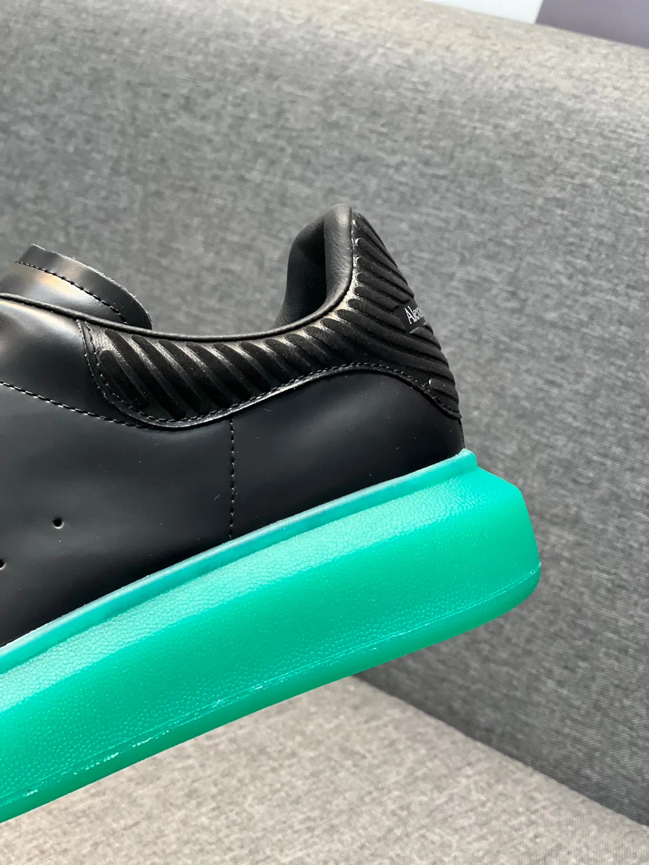 Alexander McQueen Oversized Sneaker Black and Teal Lifestyle Sneakers 8