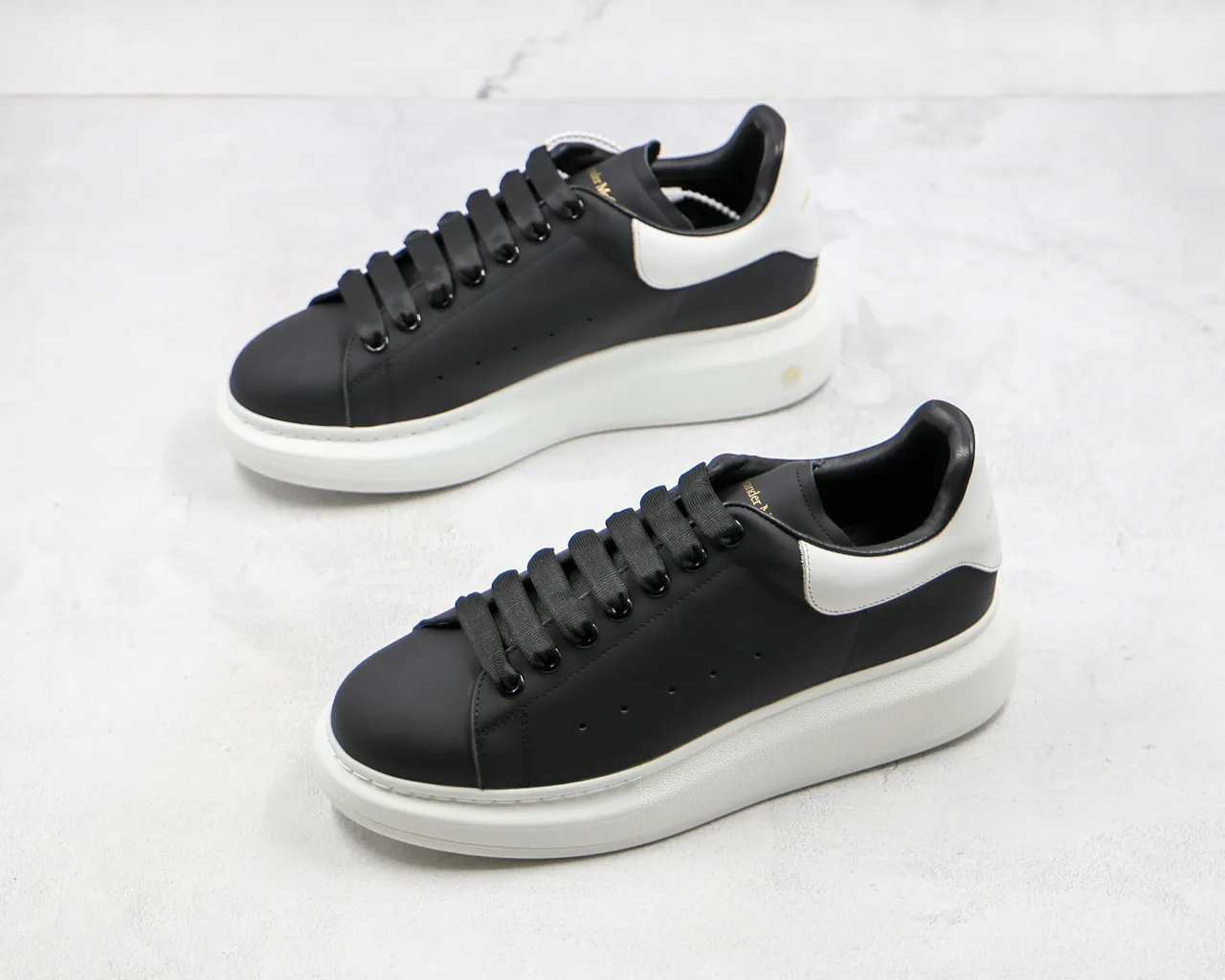 Alexander McQueen Oversized Sneaker Black and White Lifestyle Sneakers 2