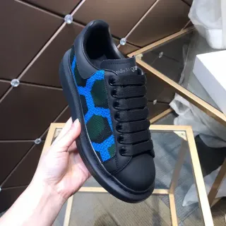 Alexander McQueen बड़ा स्नीकर काला नीला हरा निट लाइफस्टाइल स्नीकर
