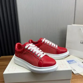 Alexander McQueen Oversized Sneaker Red and White Striped Lifestyle Sneakers
