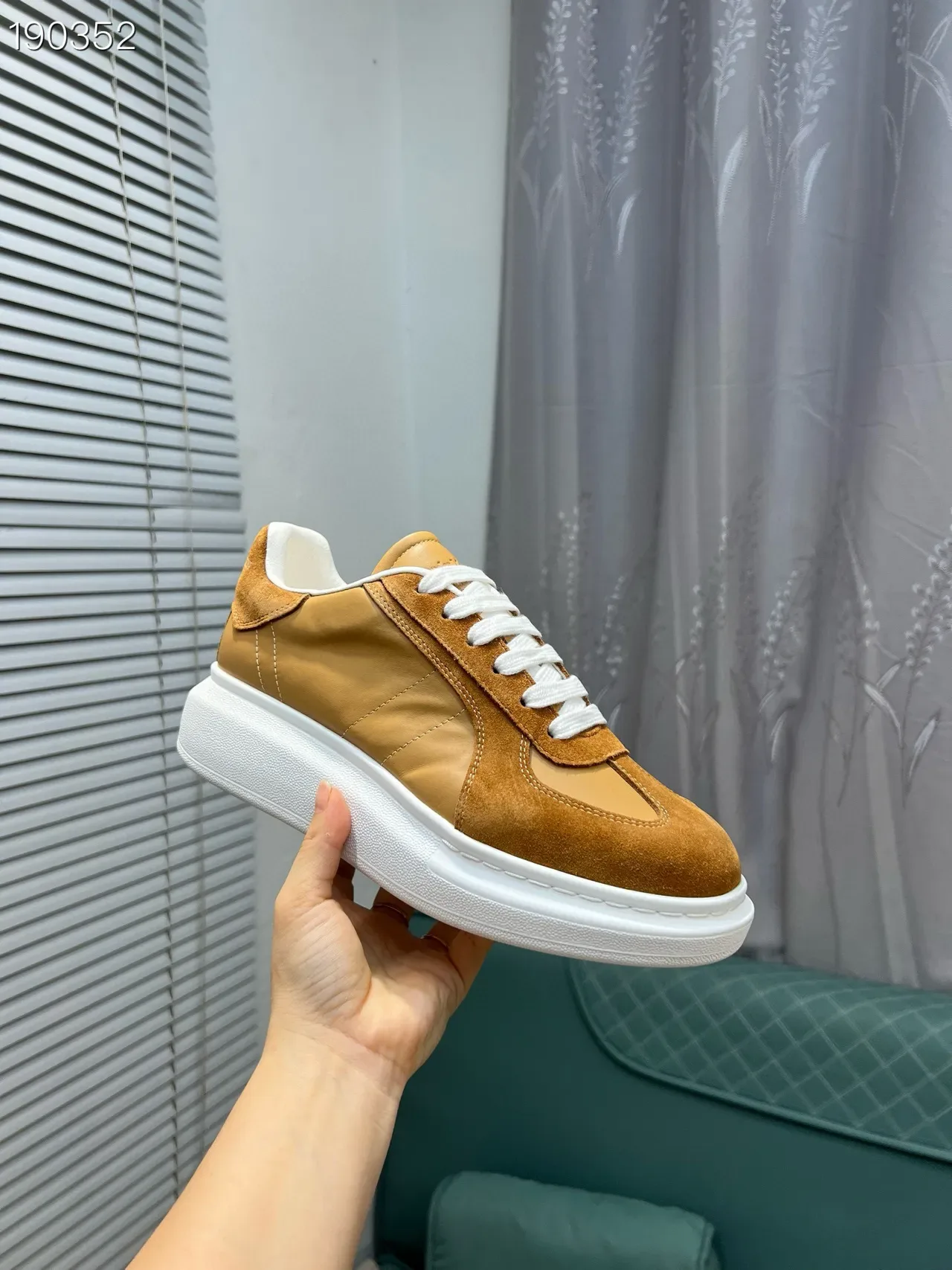 Alexander McQueen Oversized Sneaker Tan Suede and Leather Lifestyle Sneakers 6