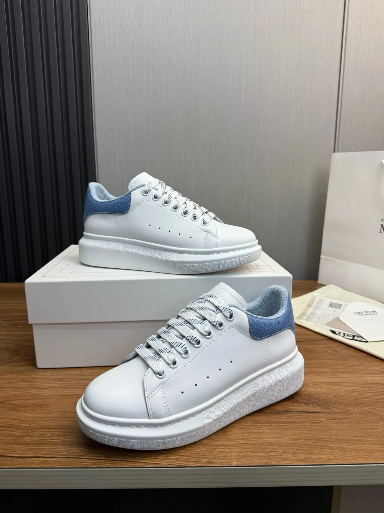 Alexander McQueen Oversized Sneaker White and Blue Lifestyle Sneakers 5