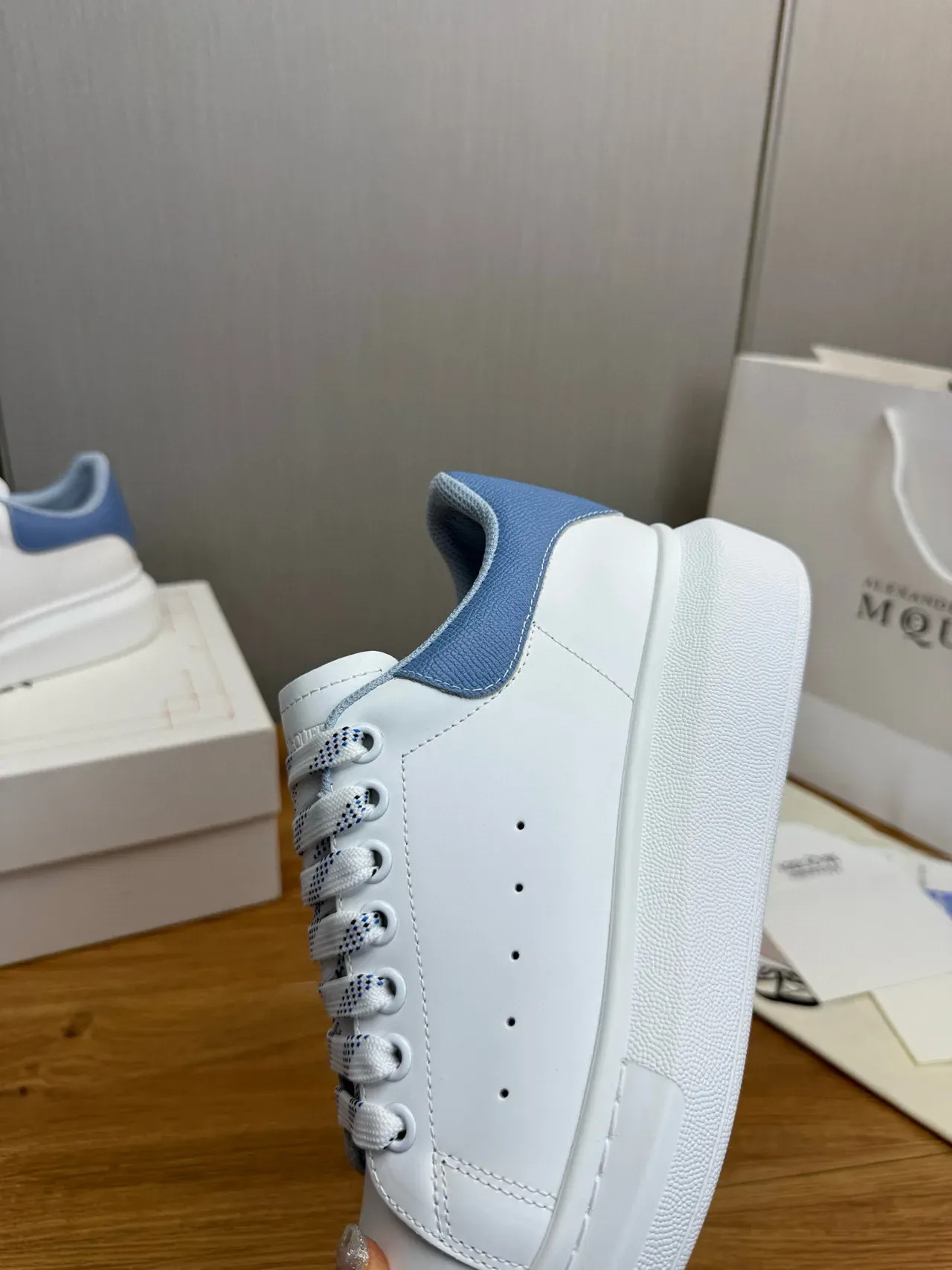 Alexander McQueen Oversized Sneaker White and Blue Lifestyle Sneakers 9