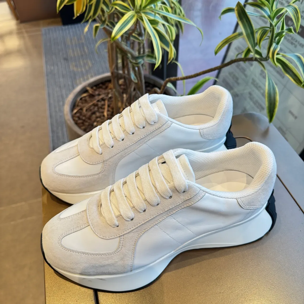 Alexander McQueen Oversized Sneaker White and Light Gray Lifestyle Sneakers 2