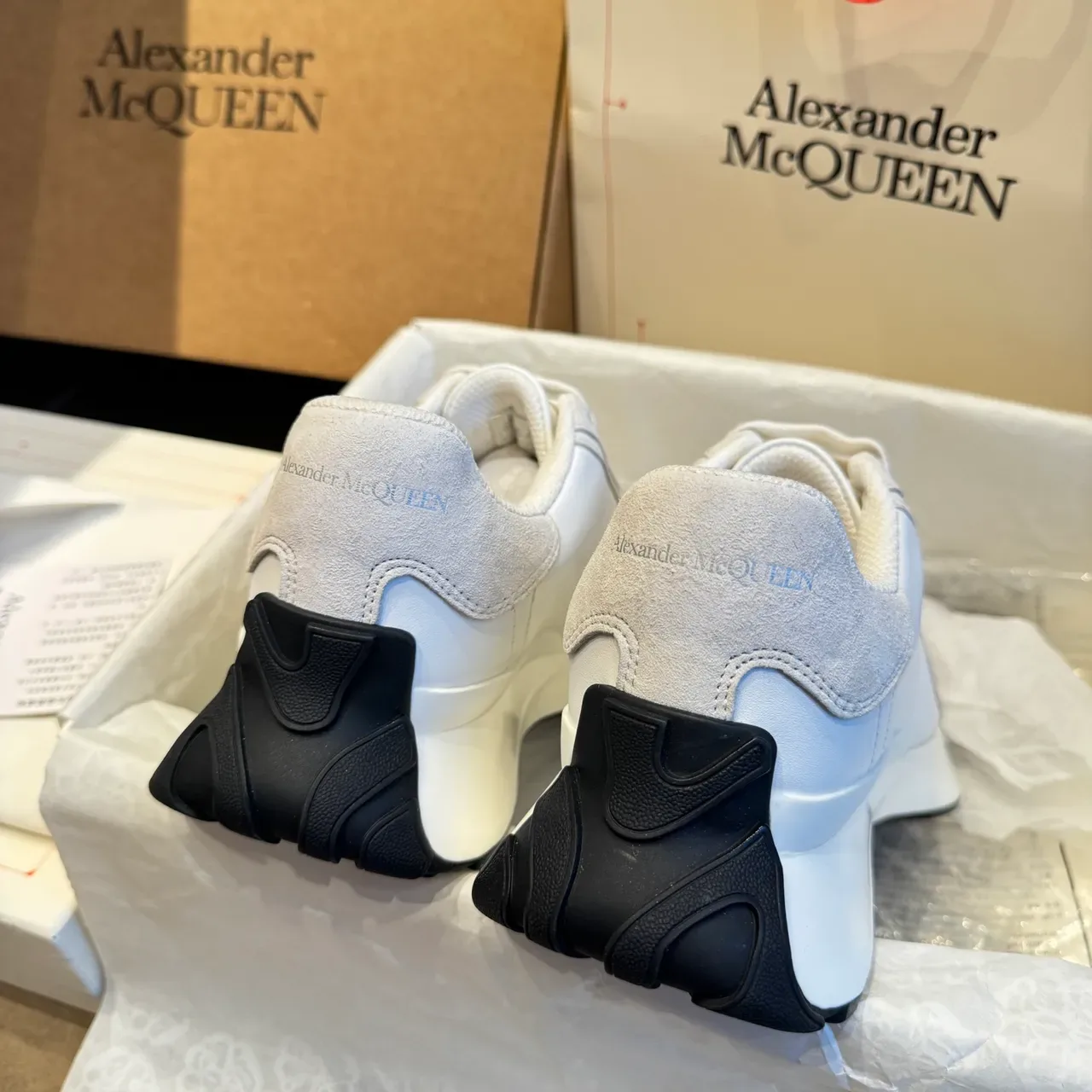 Alexander McQueen Oversized Sneaker White and Light Gray Lifestyle Sneakers 5