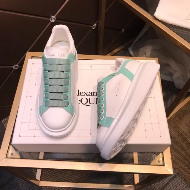 Alexander McQueen Oversized Sneaker White and Mint Green Lifestyle Sneakers 8