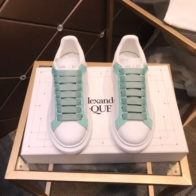 Alexander McQueen Oversized Sneaker White and Mint Green Lifestyle Sneakers 9