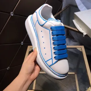 Alexander McQueen Oversized Sneaker White Blue Sole Contrast Piping Lifestyle Sneakers