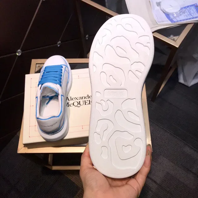 Alexander McQueen Oversized Sneaker White Blue Sole Contrast Piping Lifestyle Sneakers 3