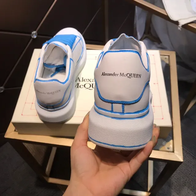 Alexander McQueen Oversized Sneaker White Blue Sole Contrast Piping Lifestyle Sneakers 5
