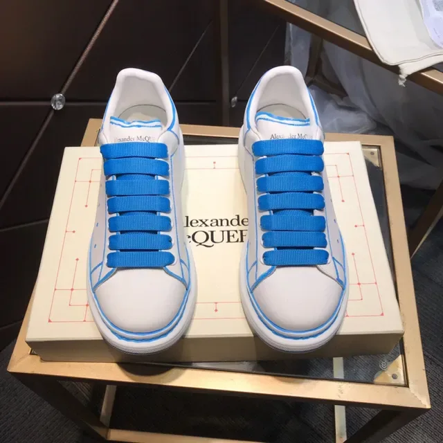 Alexander McQueen Oversized Sneaker White Blue Sole Contrast Piping Lifestyle Sneakers 9