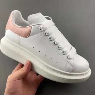 Alexander McQueen Oversized Sneaker White Pink Platform Sole Leather Upper Lifestyle Sneakers