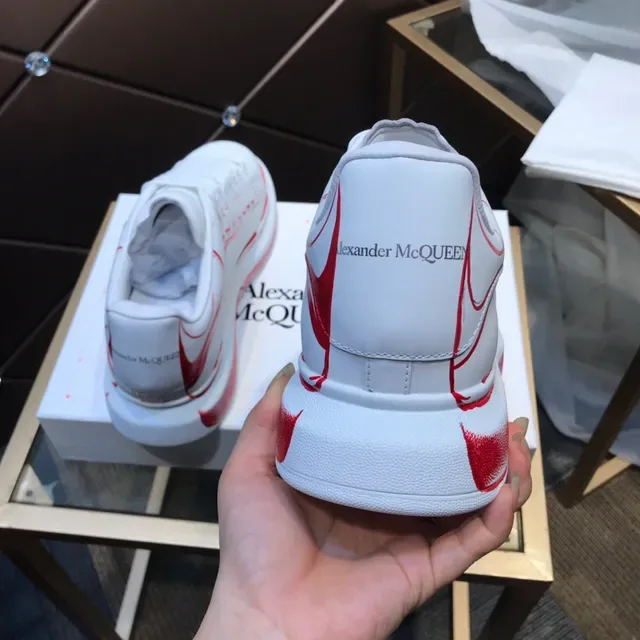 Alexander McQueen Zapatillas oversized blancas y rojas Silueta Motivos bordados Lifestyle Sneakers 7