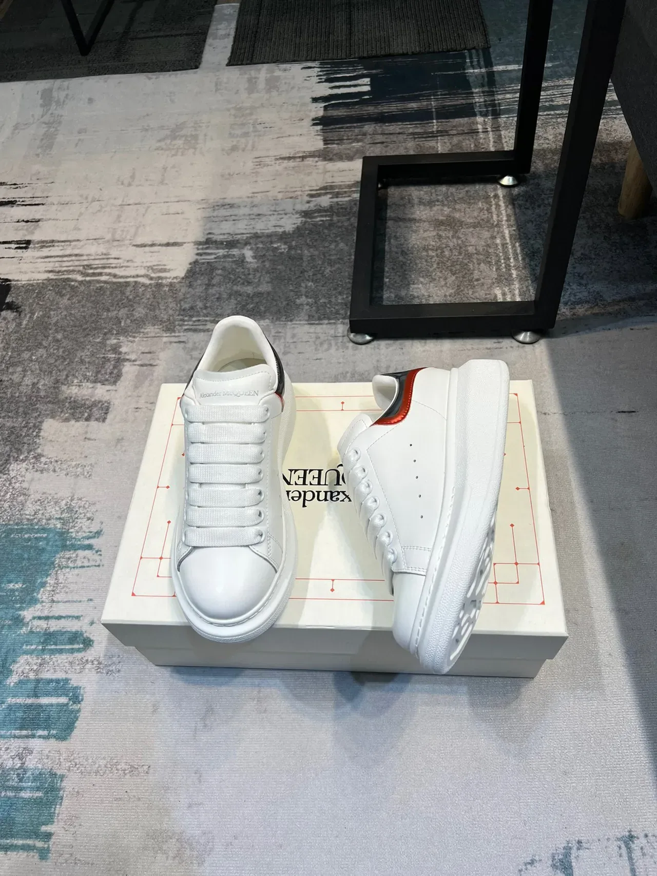 Alexander McQueen Oversized Sneaker White Red Silver Lifestyle Sneakers 4